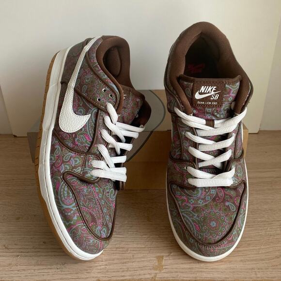 RARE Nike SB Dunk Low Pro Paisley Brown Men Sneakers - Size 11.5 main image 10